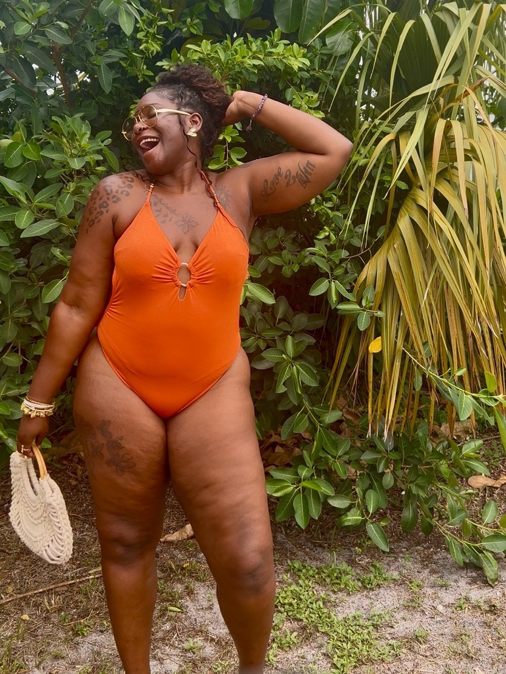 Bright Orange One-Piece Swimsuit